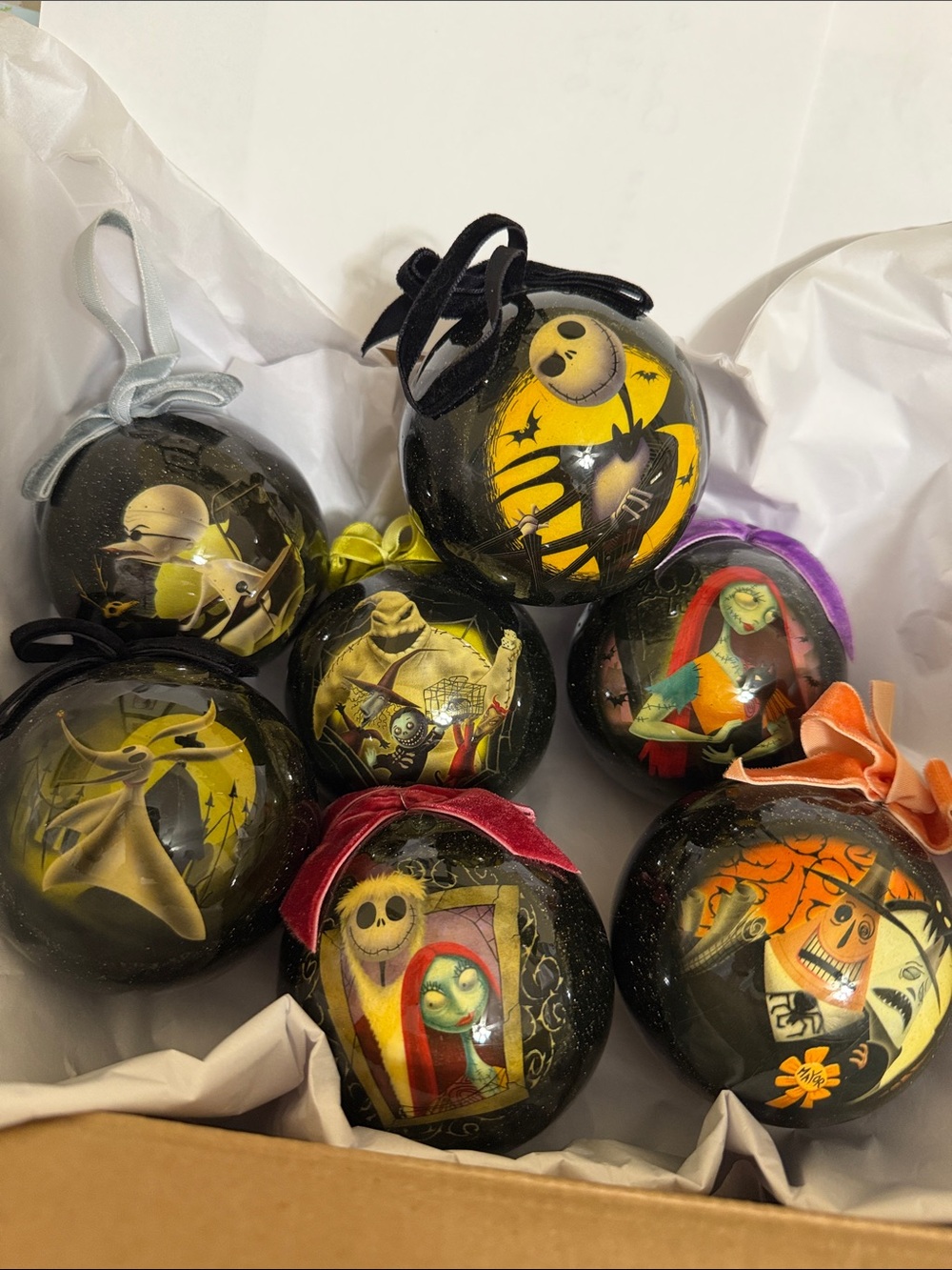 7 Nightmare Before Christmas Disney Tim Burton 3" Ball Ornaments